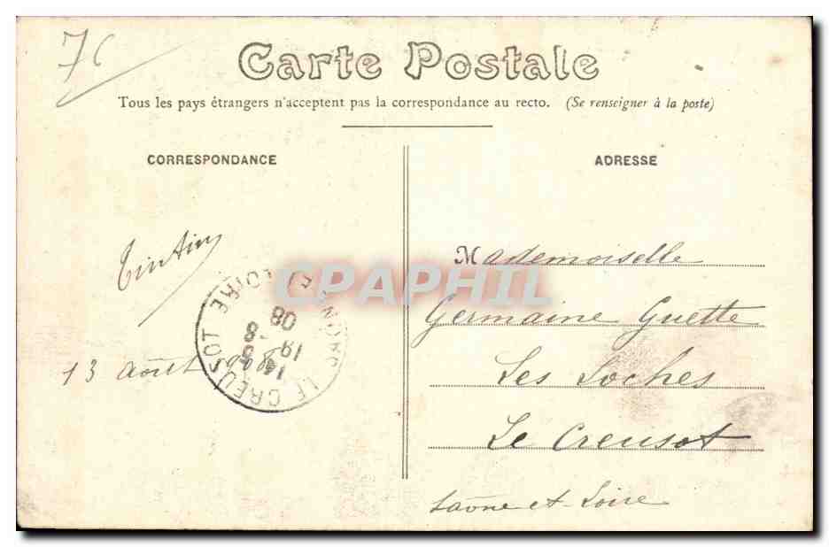 CPA Dieppe Vue generale — Rückseite