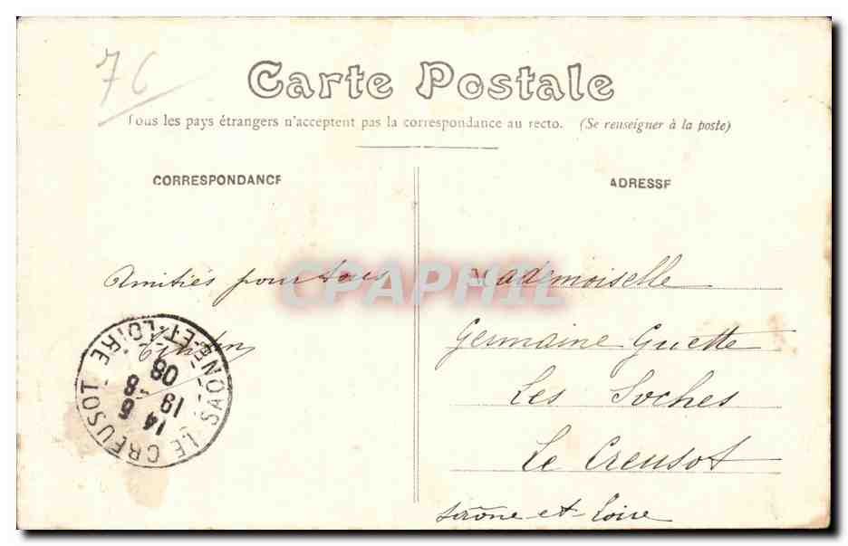 CPA Dieppe La jetee Tempete — Verso