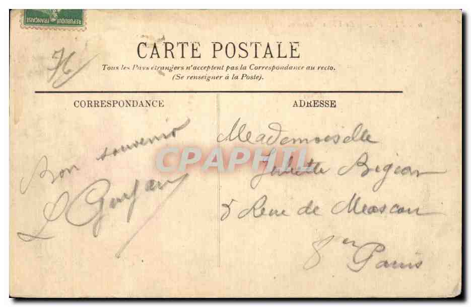 CPA Dieppe le vieux chateau — Rückseite