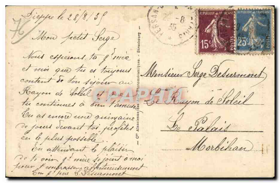CPA Dieppe Le puits sale — Verso