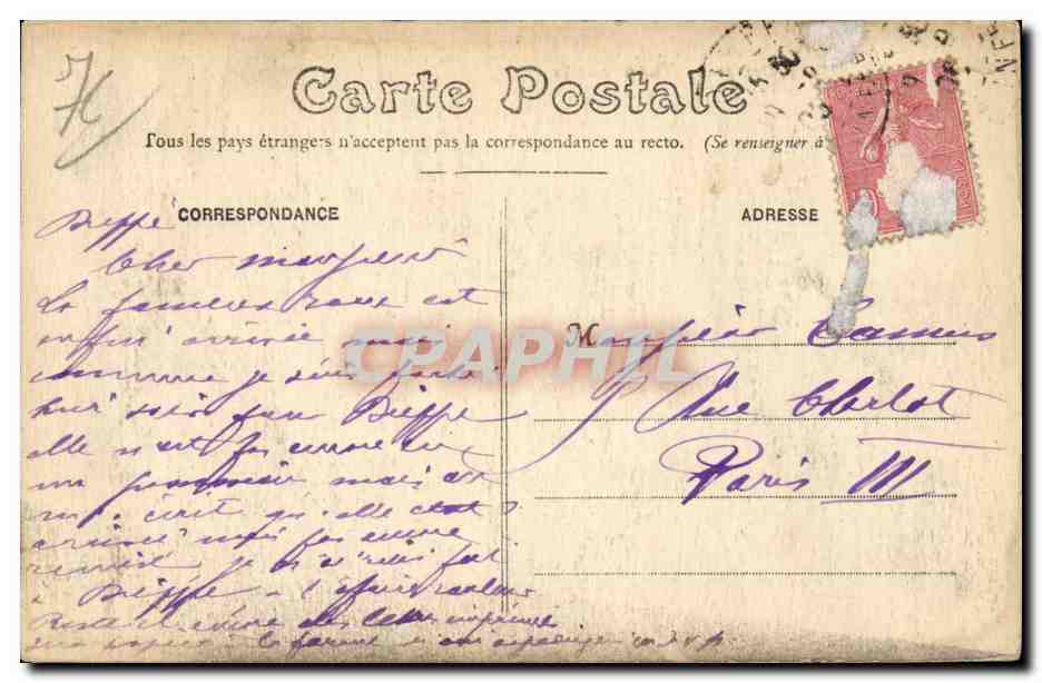 CPA Dieppe Vue generale — Rückseite