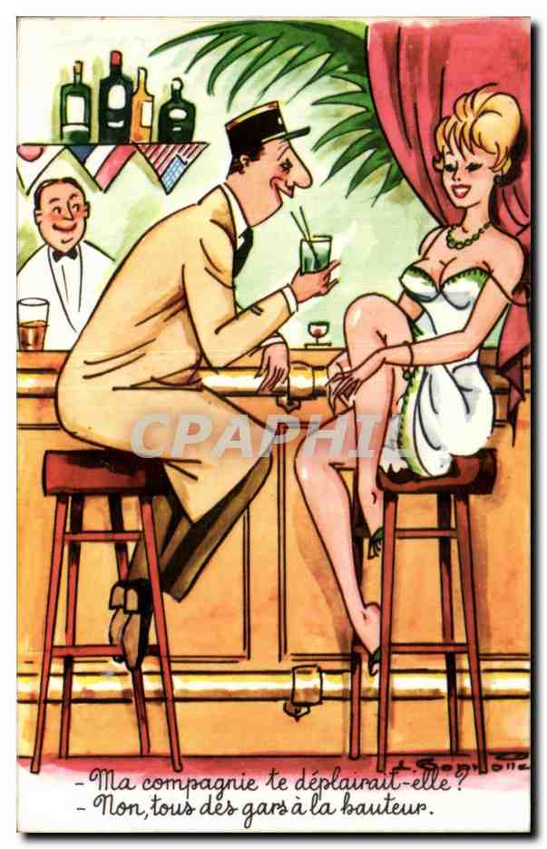 CPA Fantaisie Humour Ma compagnie te deplairait elle ? Militaire Militaria Gendarme