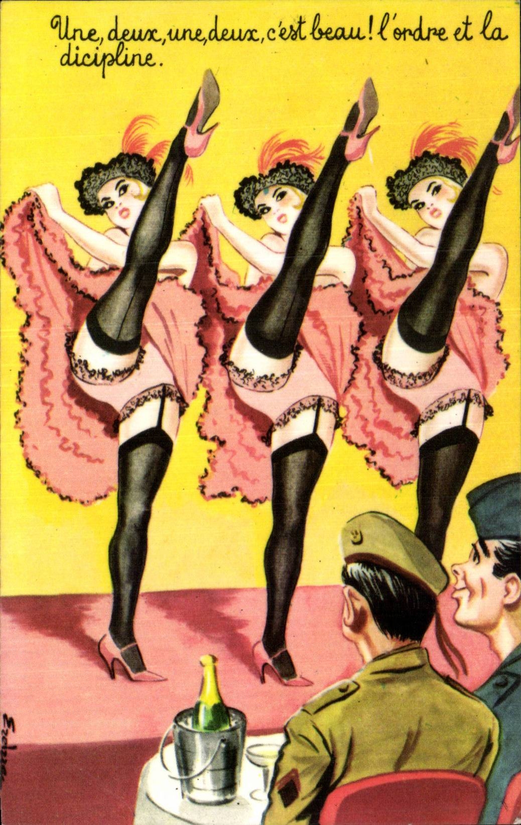 CPA Fantaisie Humour Danseuses Militaria