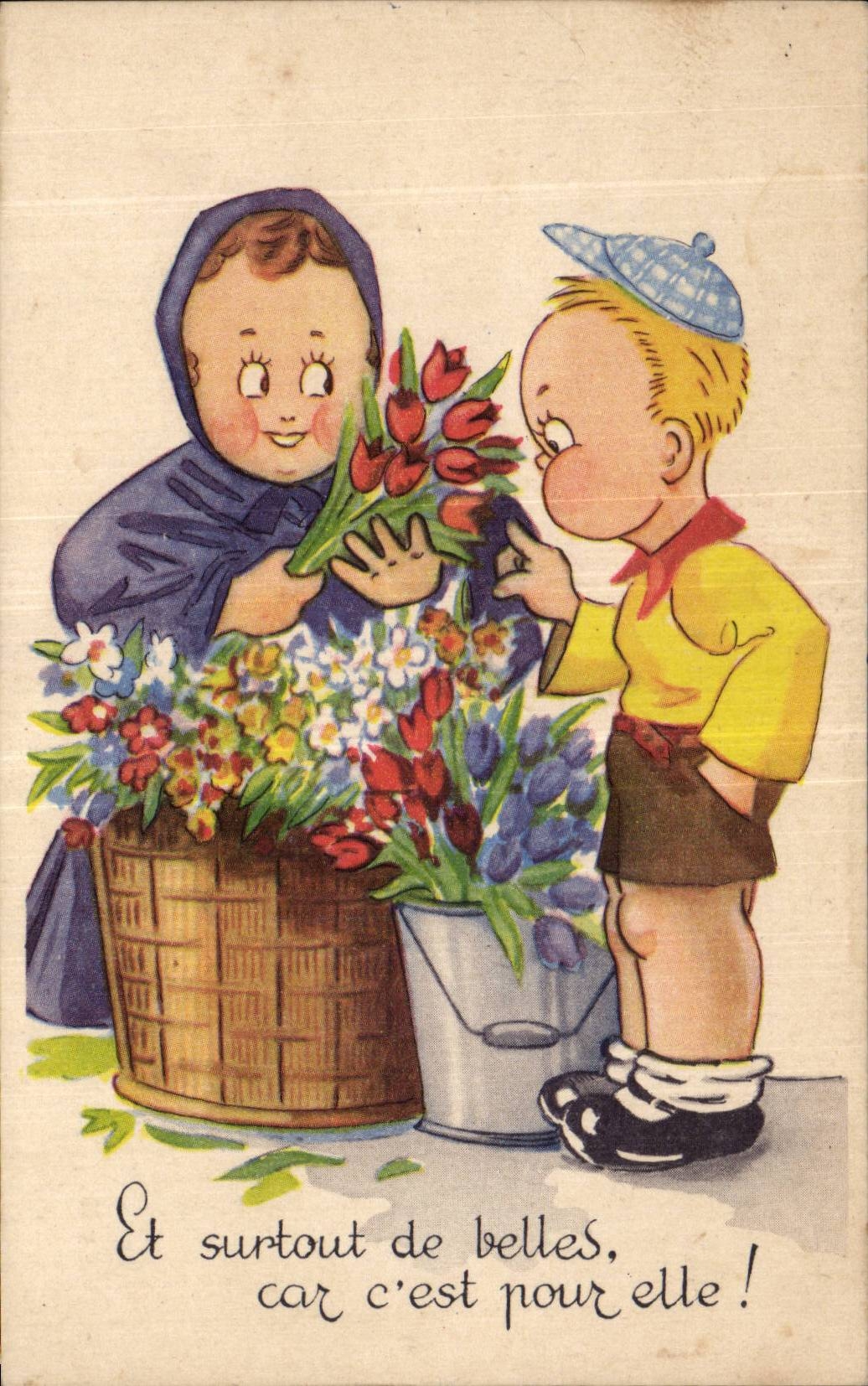 Fantaisie - Enfant - Humour - Illustration - Et surtout de belles - CPA 