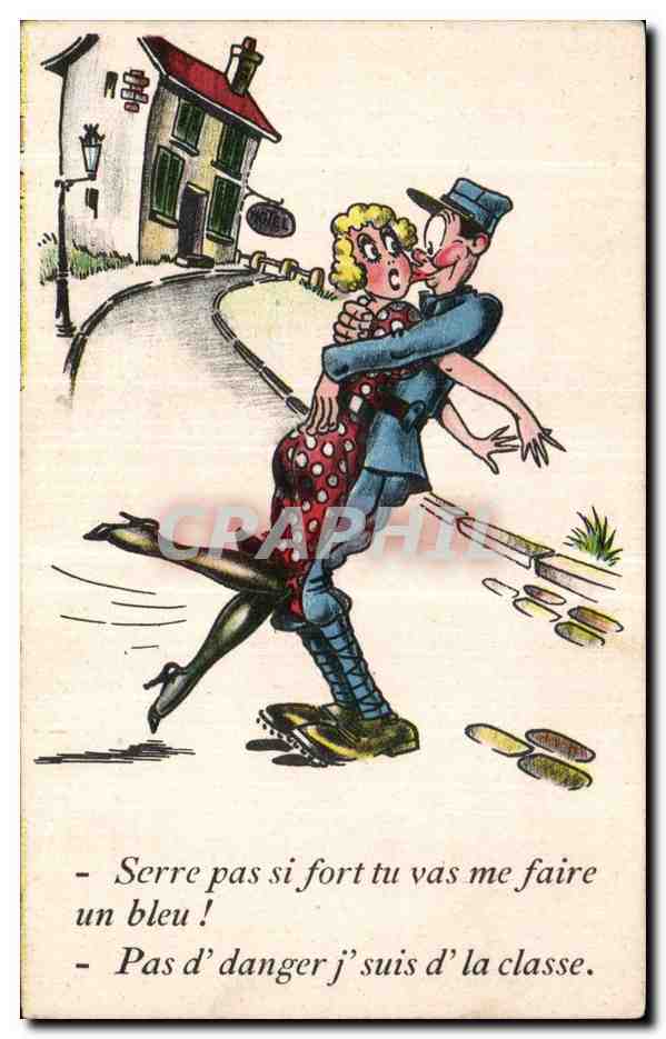 Humour - Illustration - Serre pas si fort Militaria - CPA 