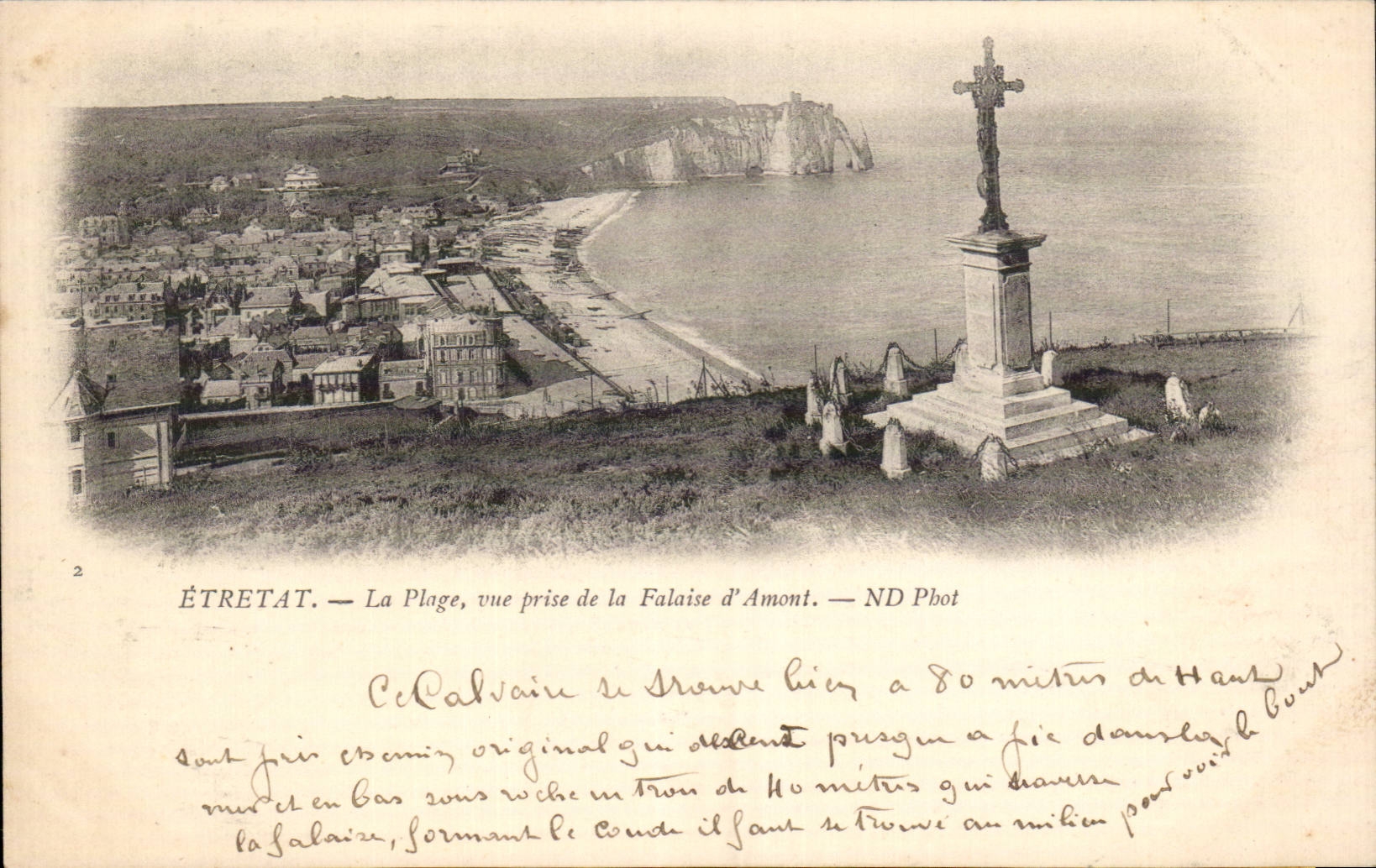 Etretat - La Plage - Vue prise de la Falaises - CPA 