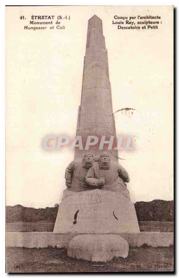 Etretat - Monument de Mungesser et Coli - CPA 