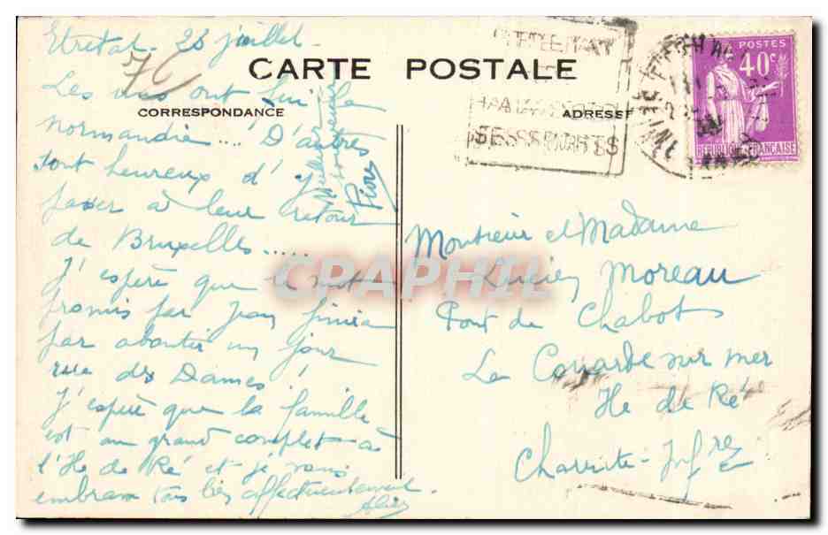 Etretat - Monument de Mungesser et Coli - CPA  — Rückseite