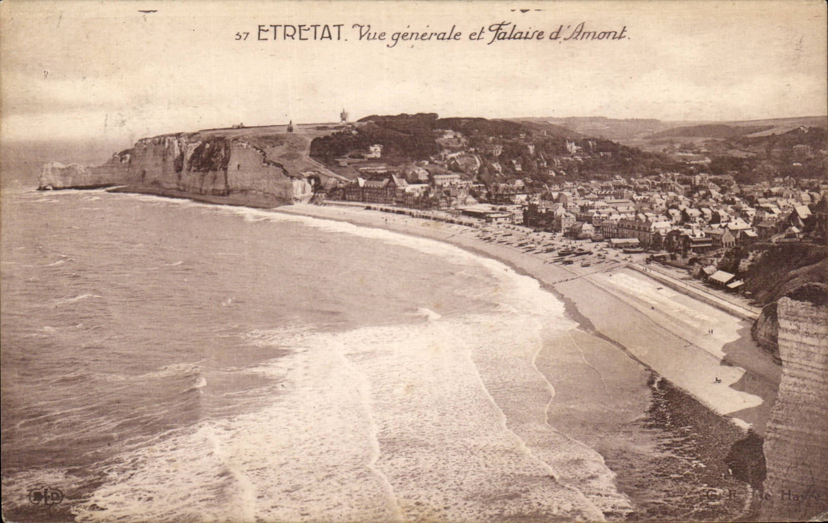 Etretat - Vue Generale et Falaise d'Amant - CPA 
