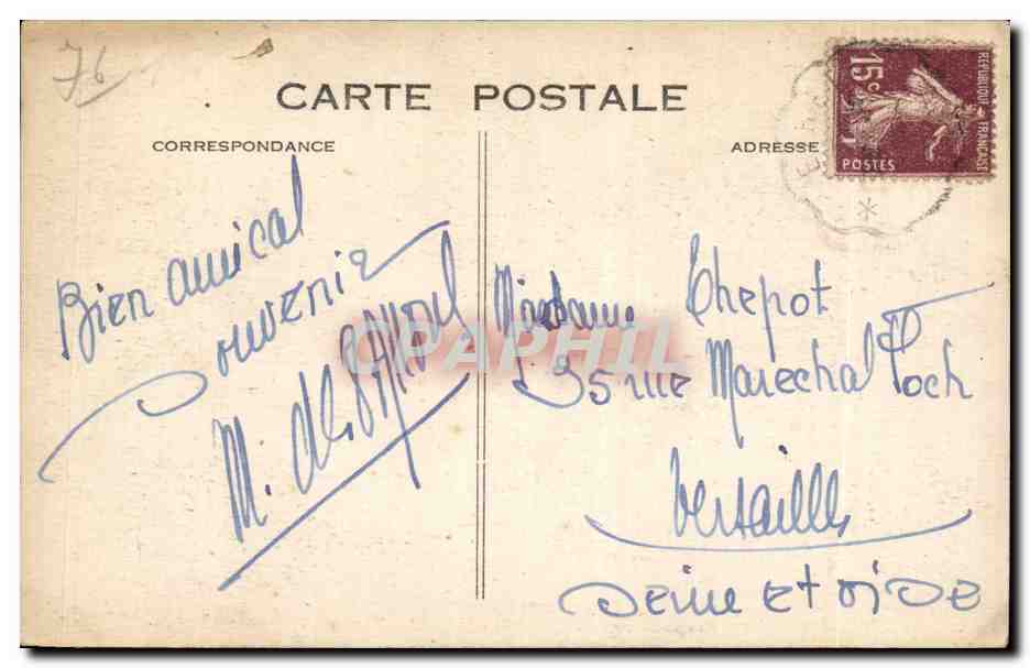 Etretat - Vue Generale et Falaise d'Amant - CPA  — Rückseite