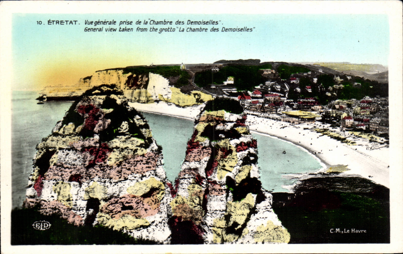 Etretat - Vue Generale prise de la Chambre des Demoiselles - CPA 