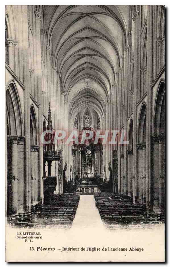Fecamp - Interieur de l'Eglise de l'Ancienne Abbaye - CPA 