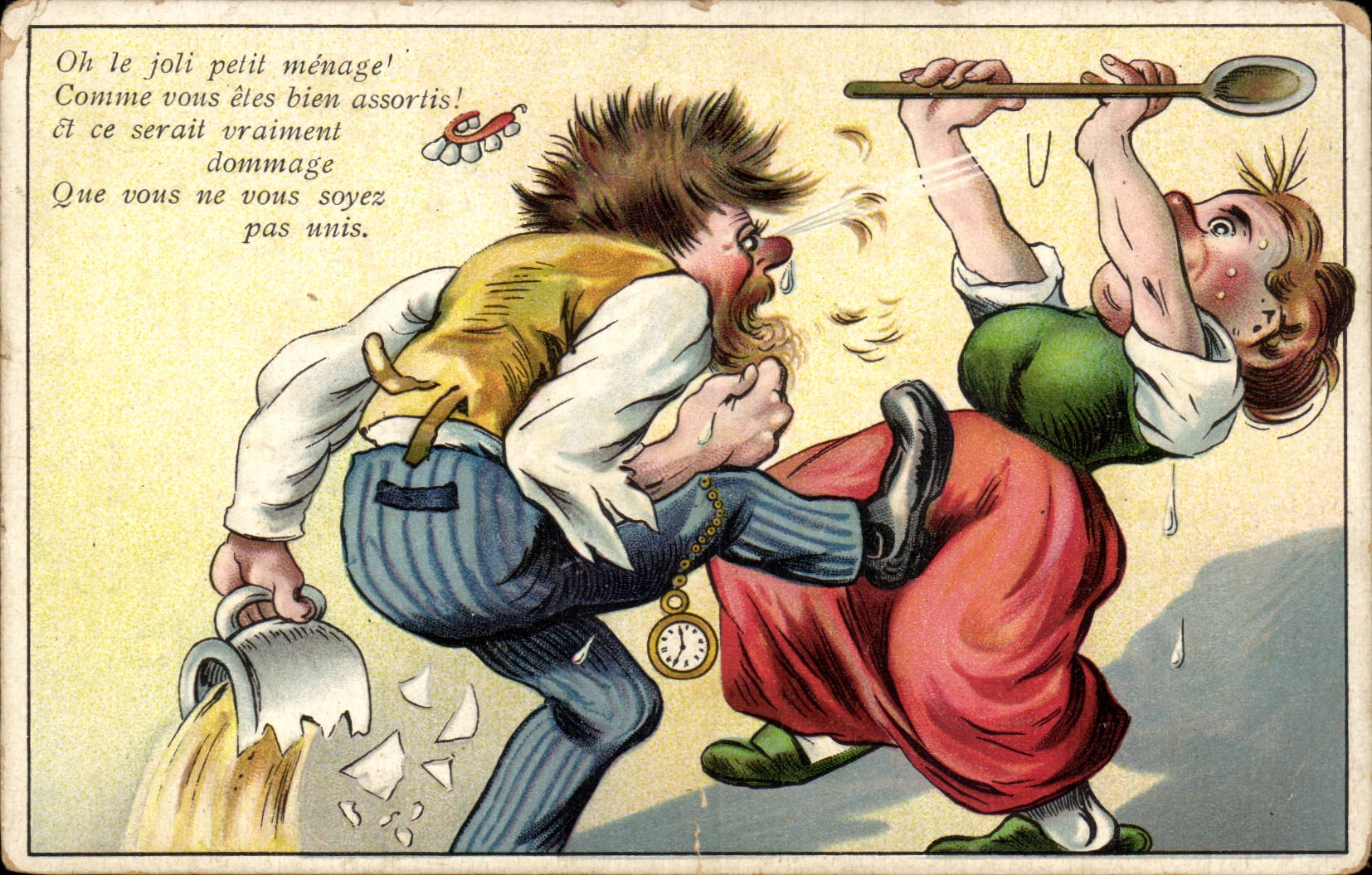 Ménage désordonné — caricature humoristique — CPAPHIL n°5351