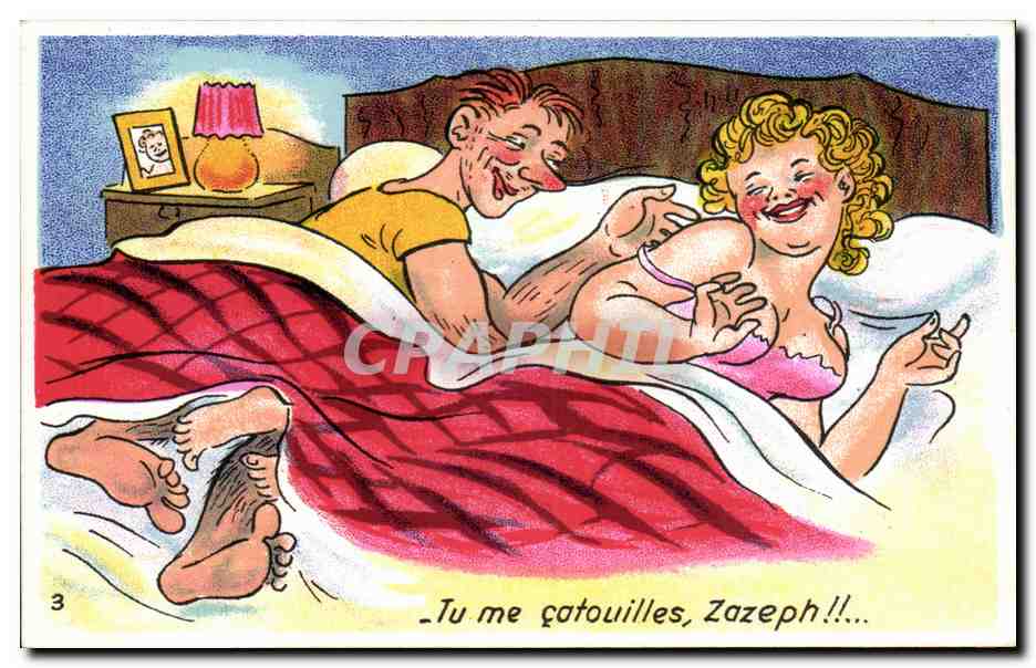 Couple au lit — scène humoristique — A.P.F. MANTES n°3
