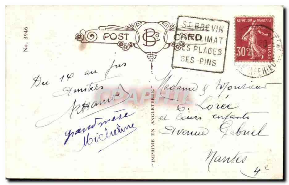 Vacances à la plage — vive les vacances ! — Imprimeur B. Cardimat — Rückseite