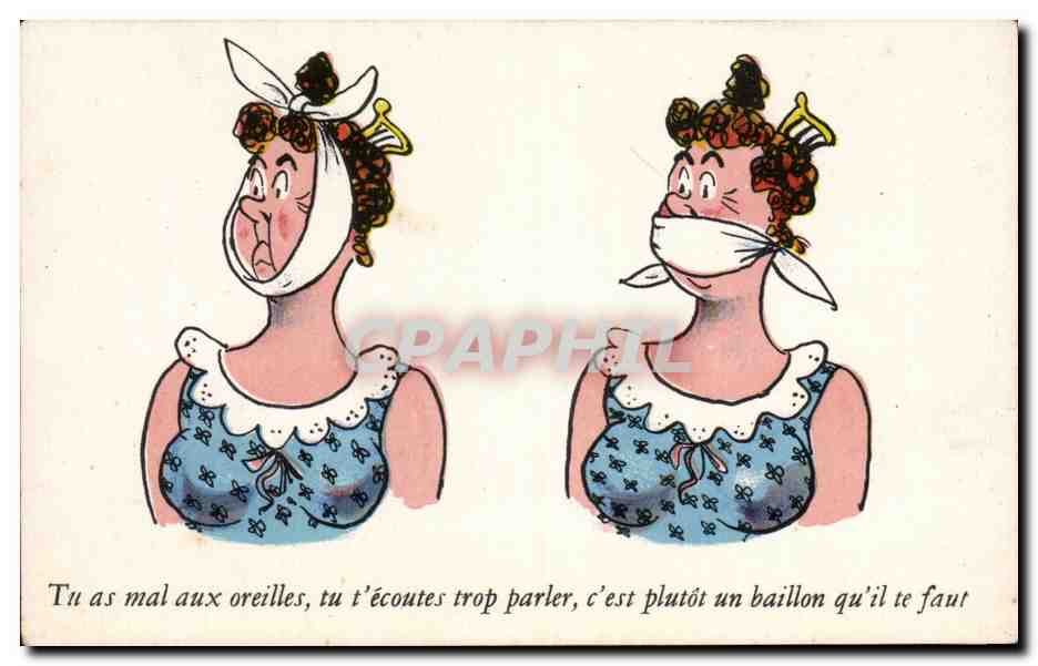 Humour - Illustration - Tu as mal aux oreilles - CPA 