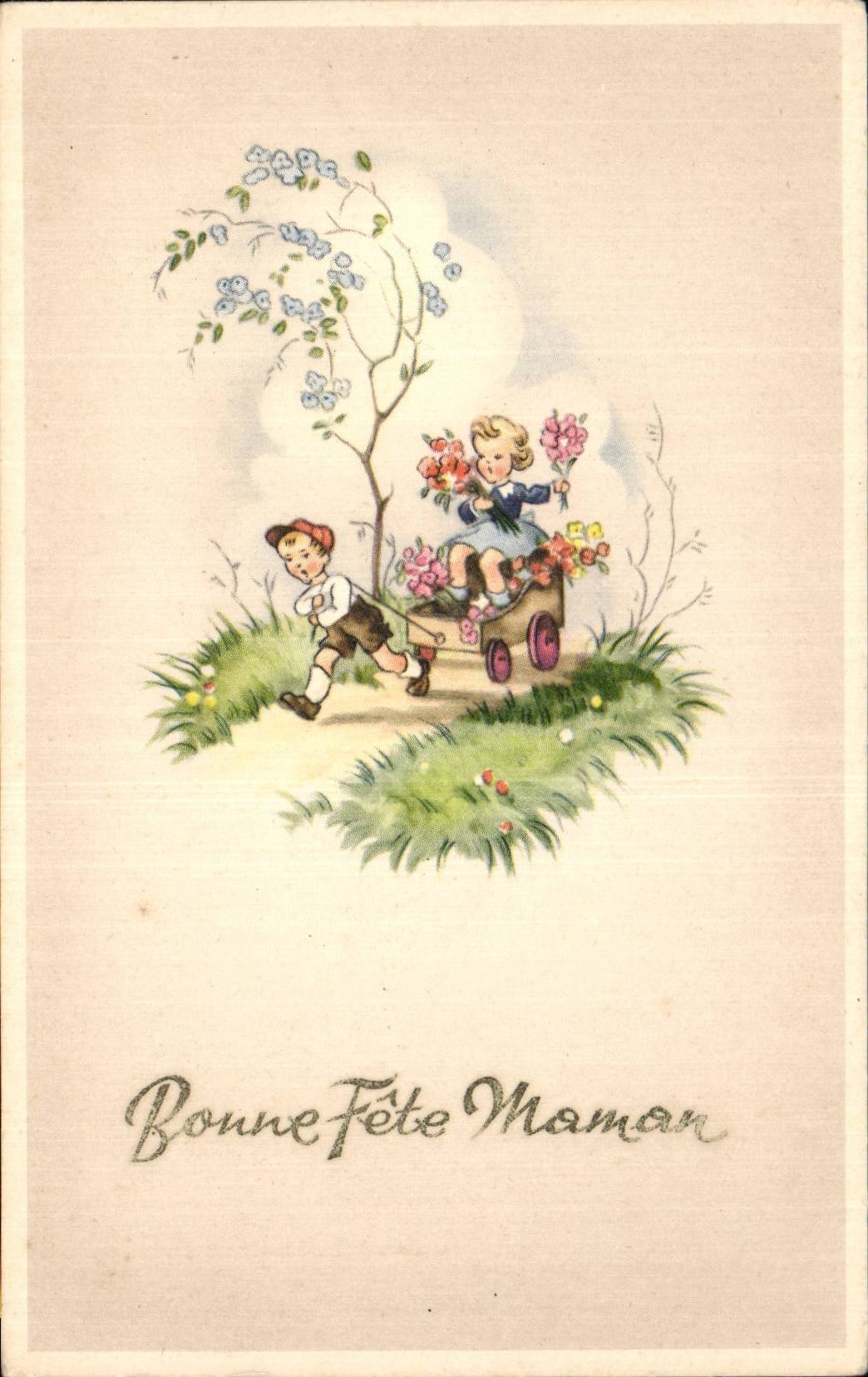 Fantaisie - Enfants - Humour - Illustration - Bonne Fete Maman - CPA 