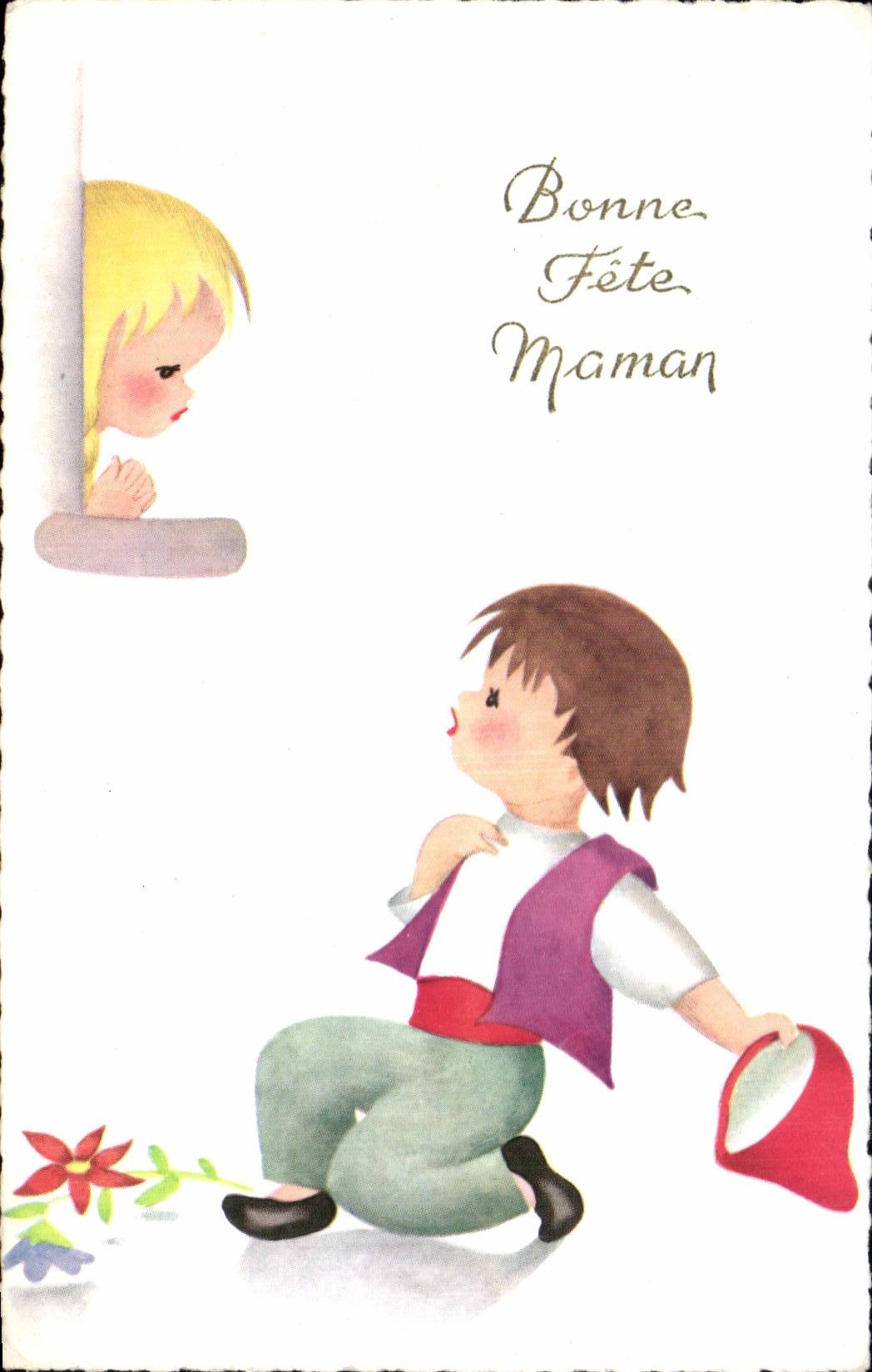 Fantaisie - Enfants - Humour - Illustration - Bonne Fete Maman - CPA 
