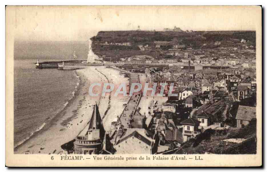 Fecamp - Vue Generale prise de la Falaise d'Aval - CPA 