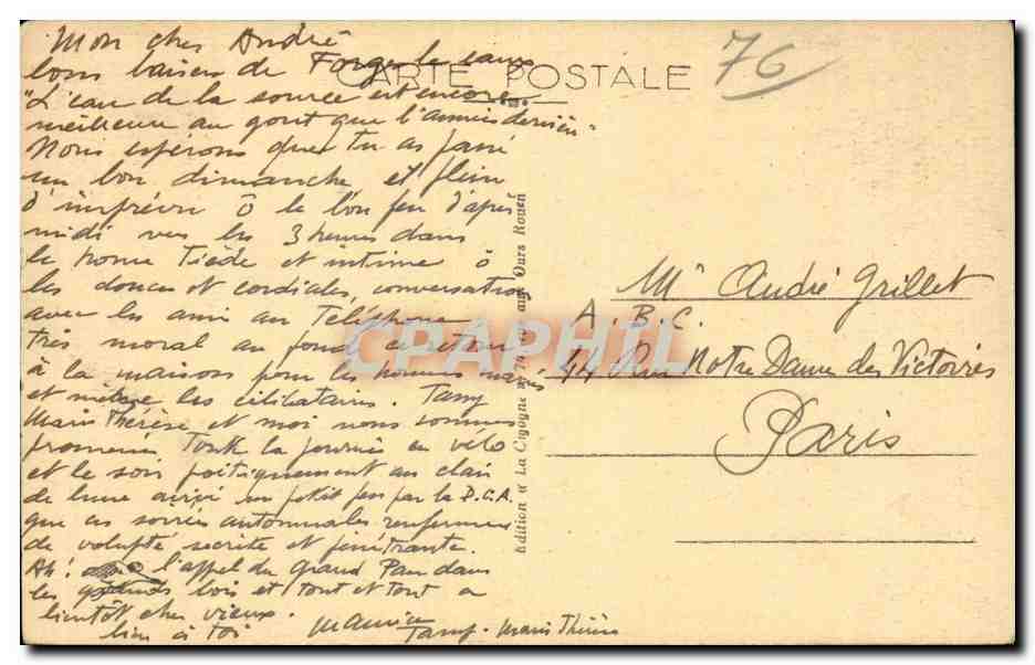 Forges les Eaux - Le Casino - Interieur des Grottes - CPA  — Rückseite