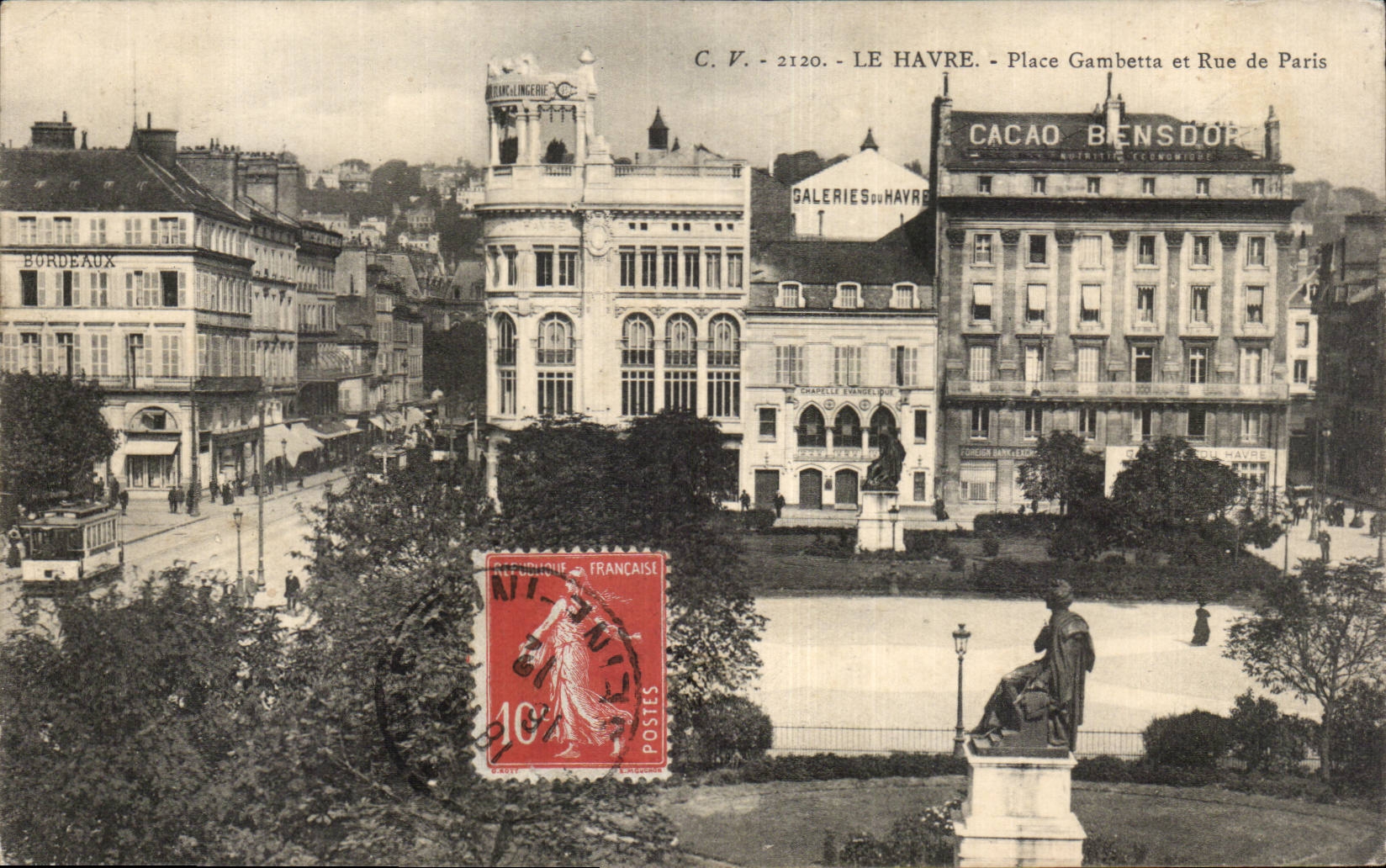 Sainte Adresse - Place Gambetta et Rue de Paris - CPA 