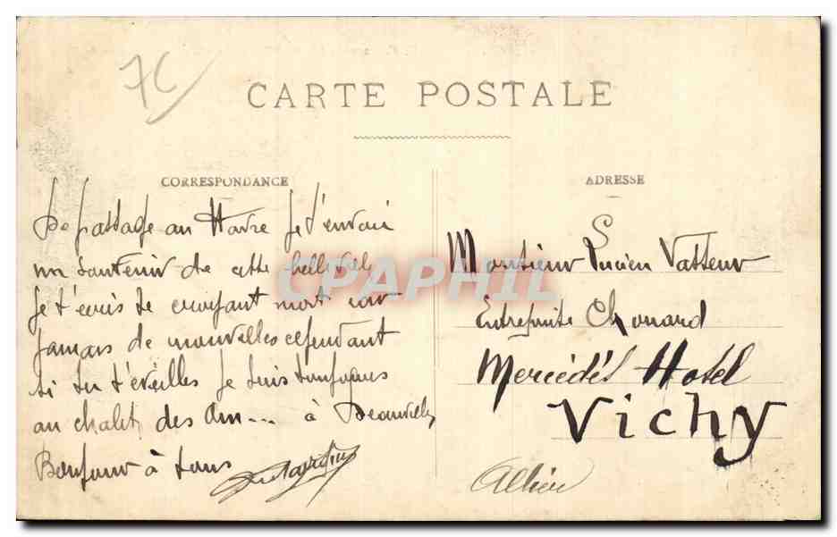 Sainte Adresse - Place Gambetta et Rue de Paris - CPA  — Rückseite