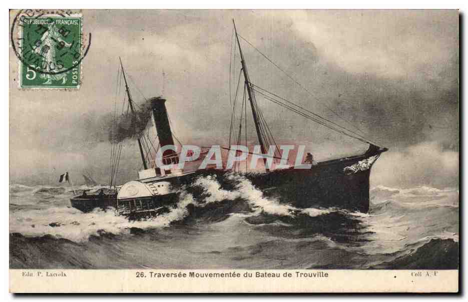 Bateau de Trouville - Traversee Mouvementee - paquebot - steamer - CPA 