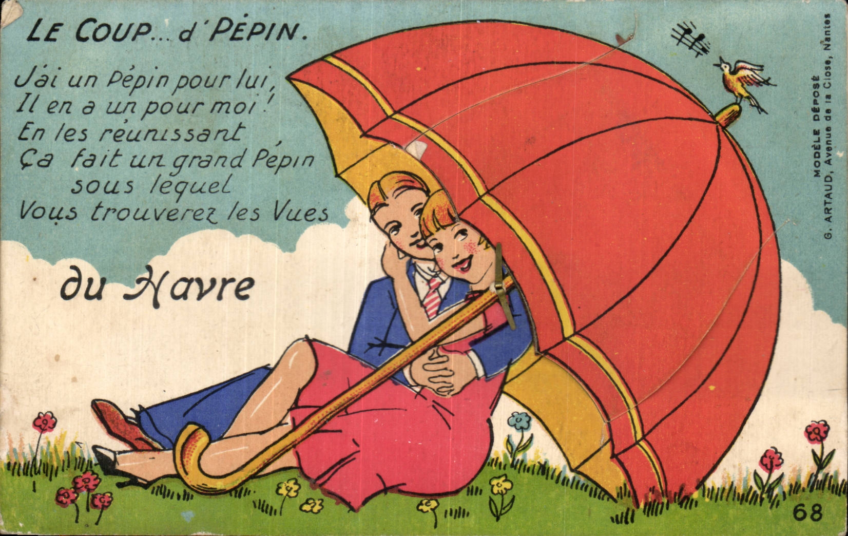 CARTE SYSTEME Le Havre - Souvenir - Illustration - Le Coup d'Pepin - CPA 