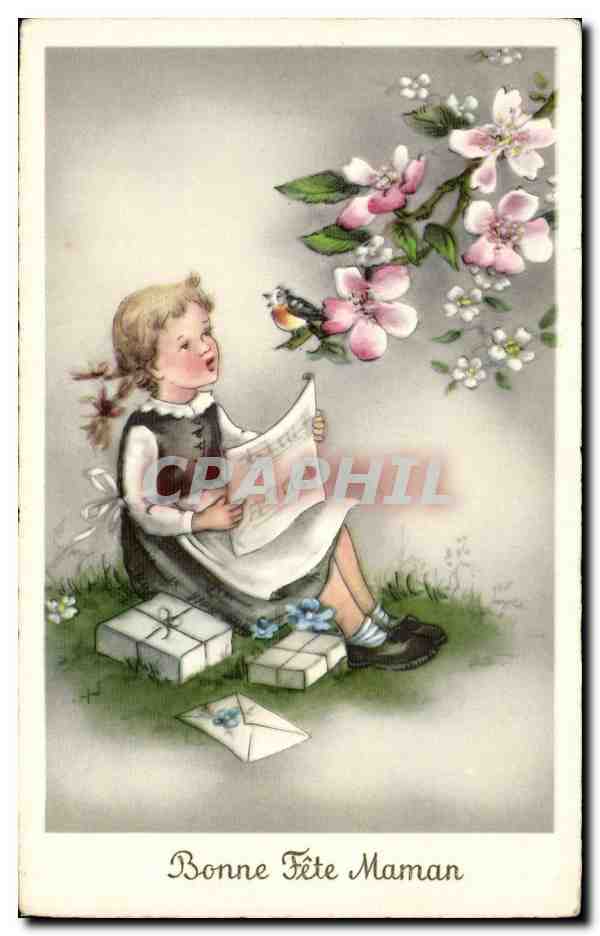 Fantaisie - Enfant - Illustration - Bonne Fete Maman - CPA 