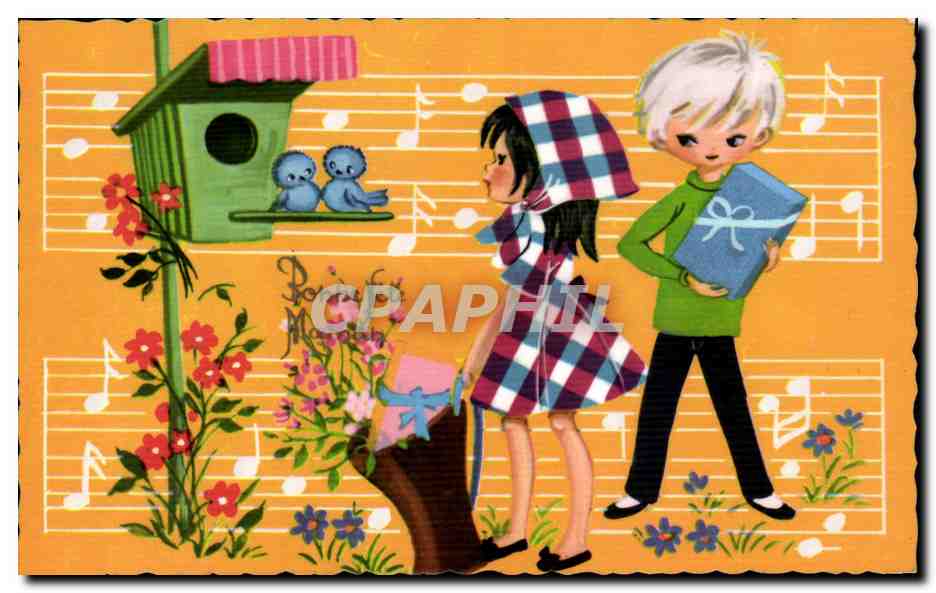 Fantaisie - Enfant - Illustration - Bonne Fete Maman - CPA 