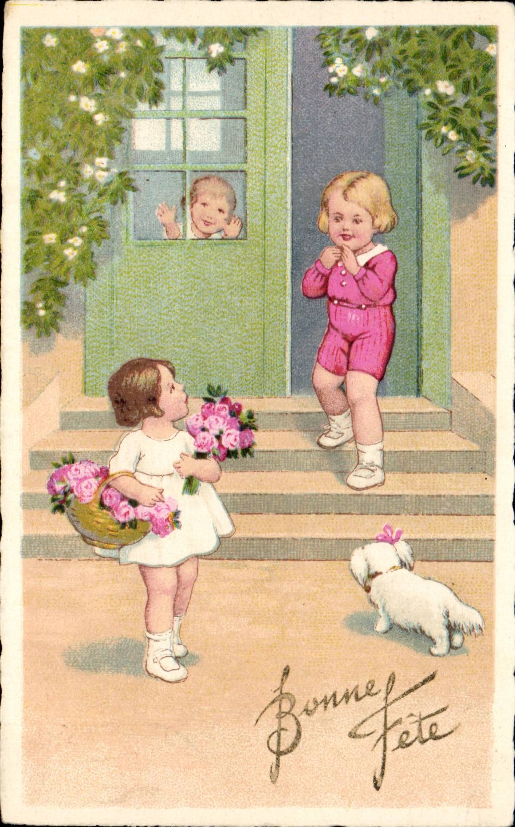 Fantaisie - Enfant - Illustration - children at play - CPA 