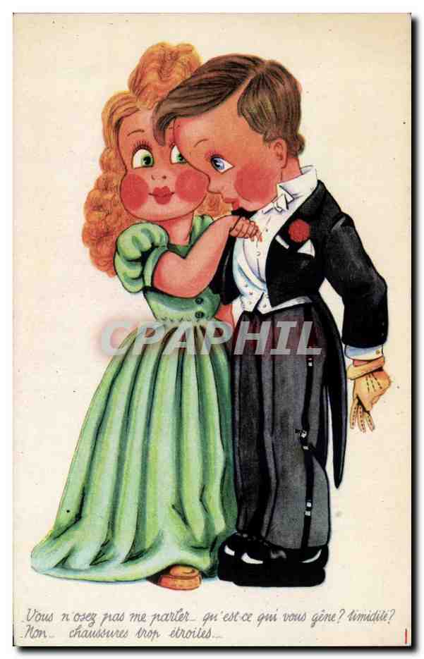 Fantaisie - Enfant - Illustration - Children in formel clothes - CPA 