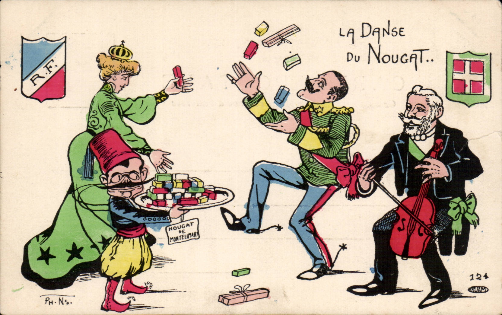 Humour - Illustration - La Danse du Nougat - CPA 