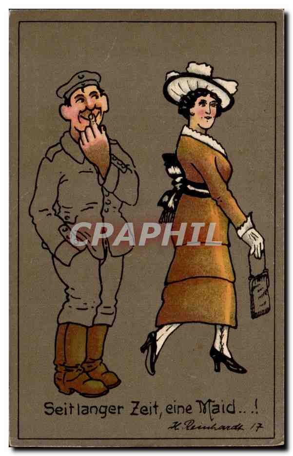 Soldat et femme — caricature humoristique — H. Reinhardt, série 17