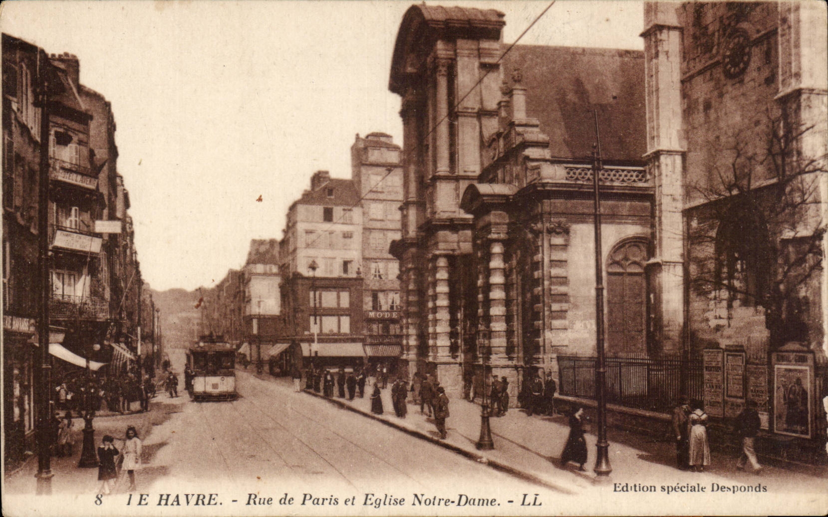 Le Havre - Rue de Paris - Eglise Notre Dame - CPA 