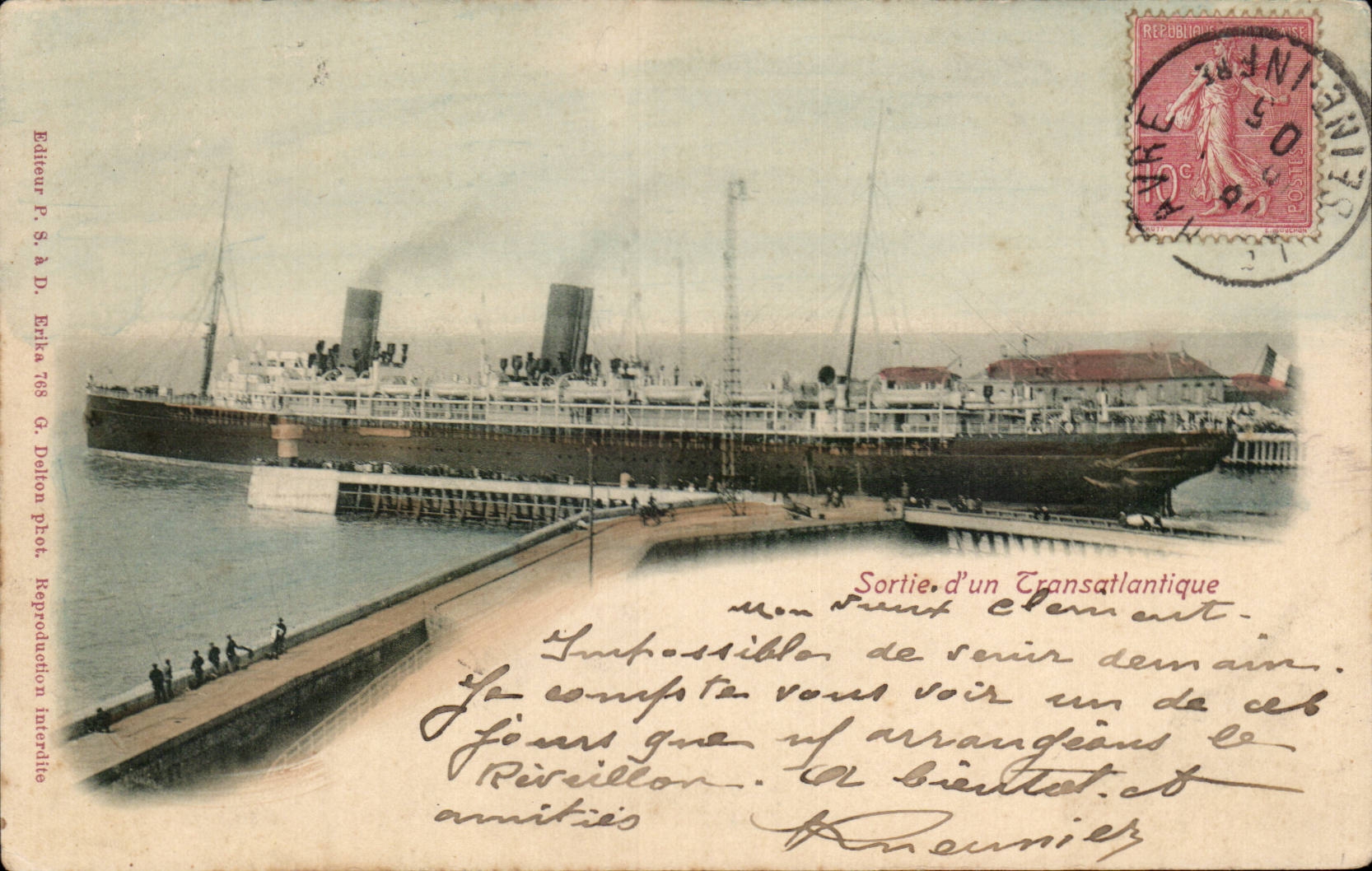 Le Havre - Sortie d'un Transatlantique - Paquebot - steamer - CPA 