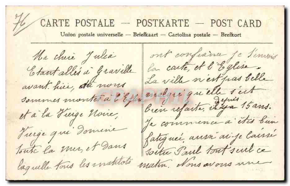 Graville Ste Honorine - Abbaye 11 Siecle - CPA  — Rückseite