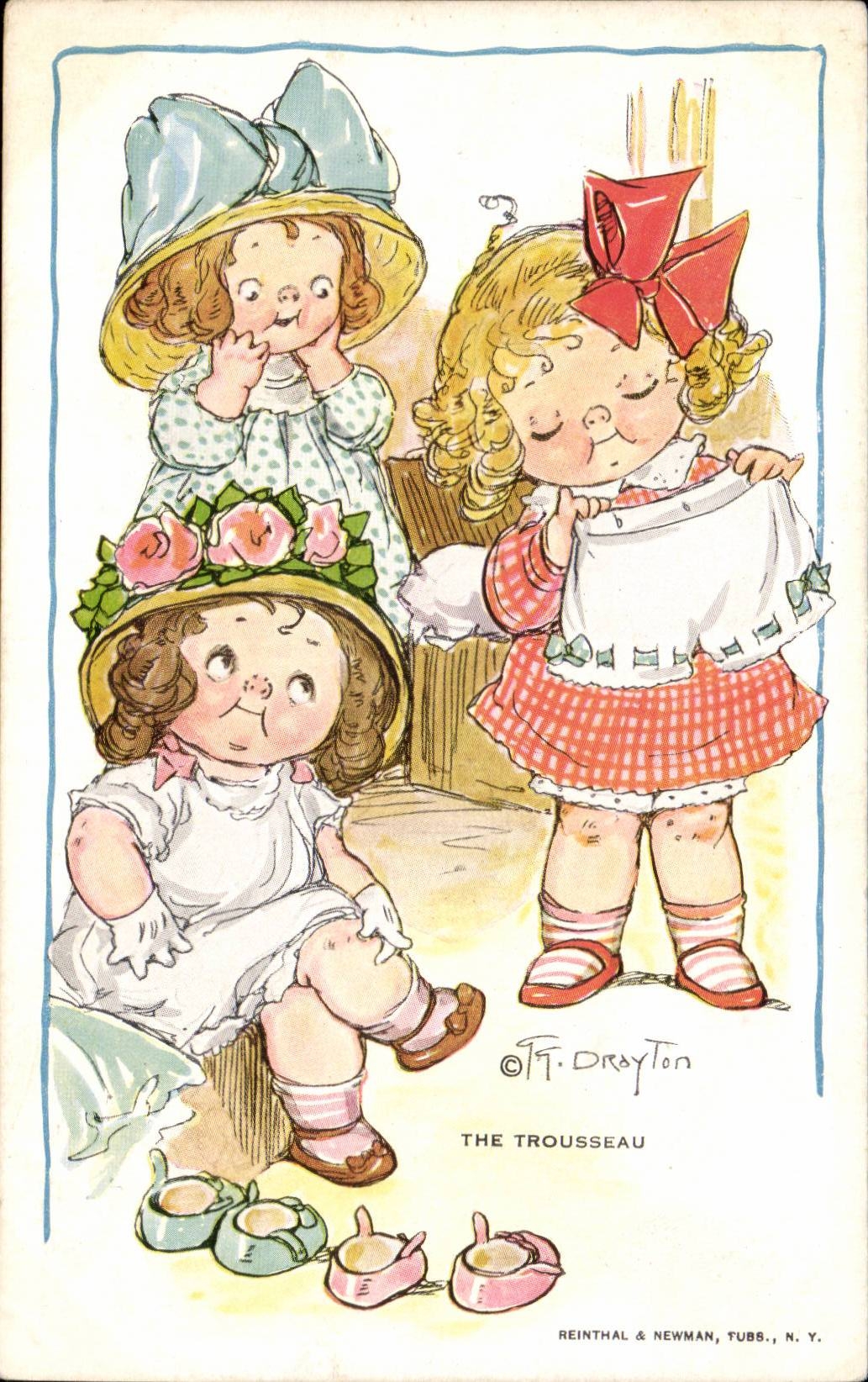 Fantaisie - Enfants - Humour - Illustration - The Trousseau - CPA Drayton