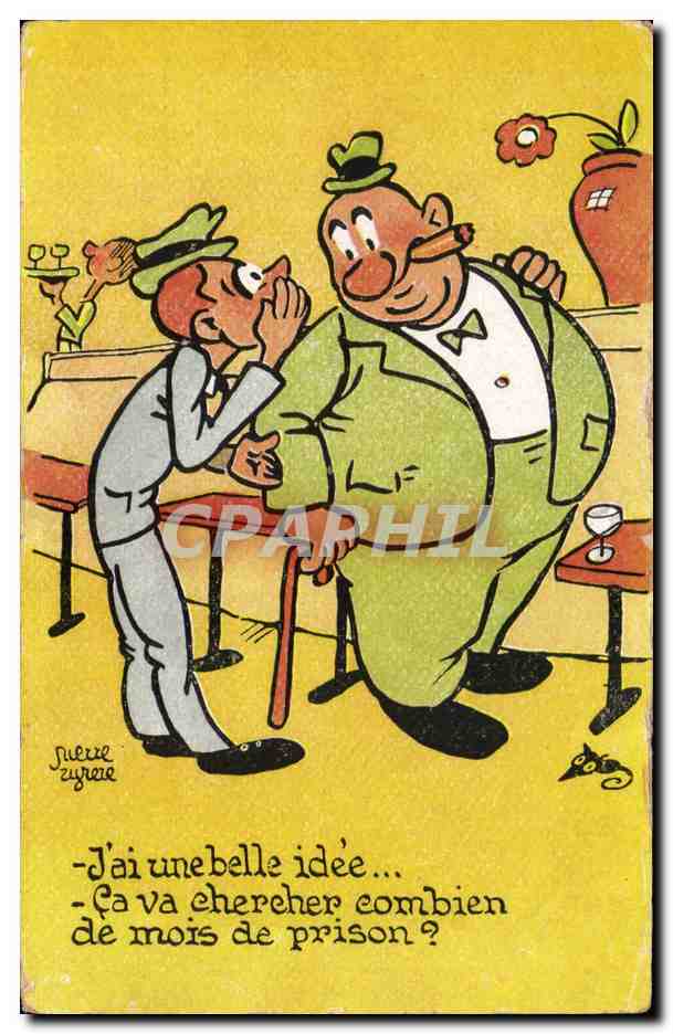 Humour - Illustration - J'ai une belle idee - CPA 