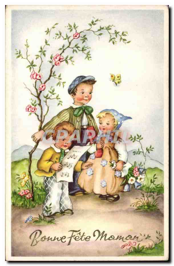 Fantaisie - Enfant - Bonne Fete Maman - CPA 