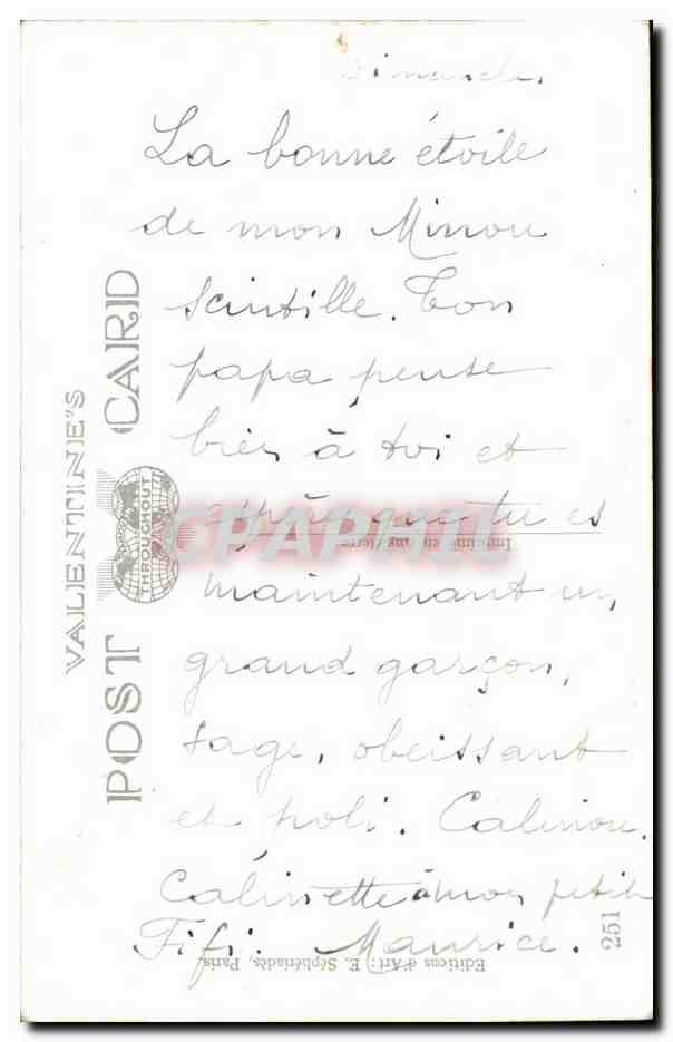 Fantaisie - Enfants - Vous etes ma bonne etoie - CPA  — Rückseite