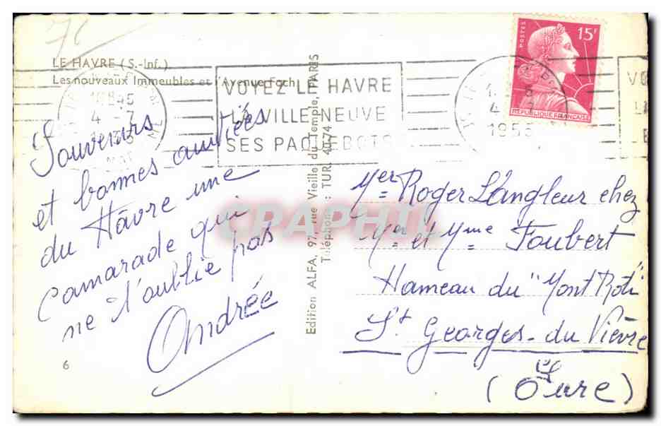 CPSM Le Havre Les nouveaux immeubles — Rückseite