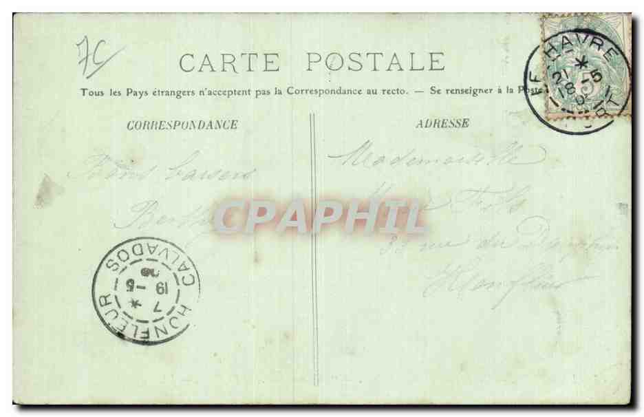CPA Le Havre Compagnie transatlantique La Lorraine Le SAlon — Rückseite