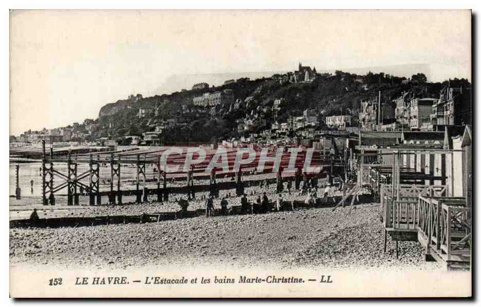 CPA Le Havre L'estacade et les bains Marie Christine