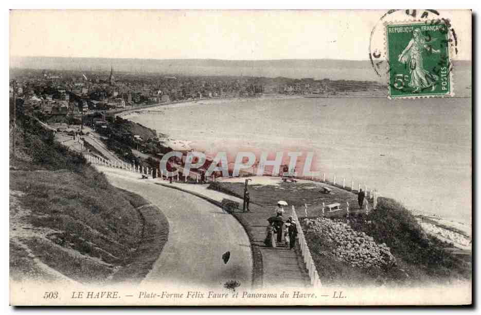CPA Le Havre Plate forme Felix Faure et panorama du Havre 