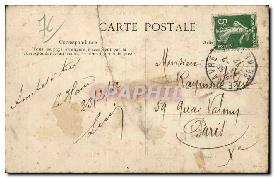 CPA Le Havre Le Transatlantique Le Havre  — Rückseite