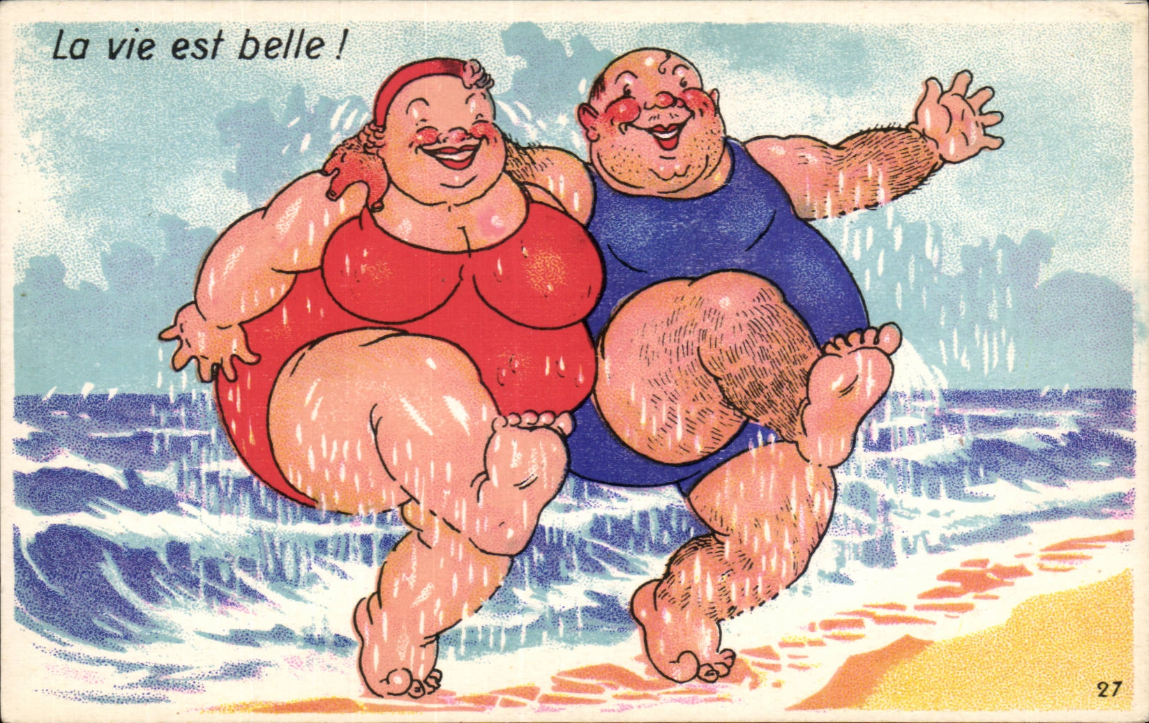 CPA Fantaisie Humour Femme La vie est belle