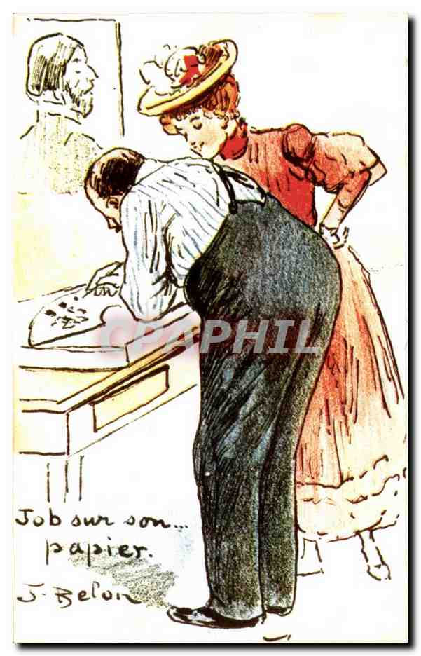 Job auf seinem Papier — J. Belon — Ausgabe ADECA, Gala-Serie Henri Monnier n°7 (1904)