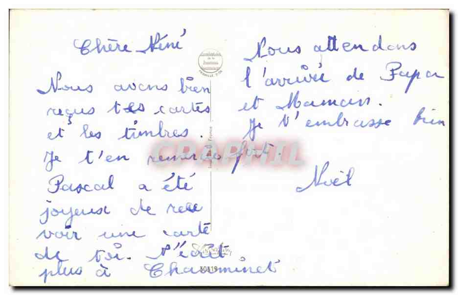 Crabe et baigneuse — scène humoristique — P. J. (signé) — Verso