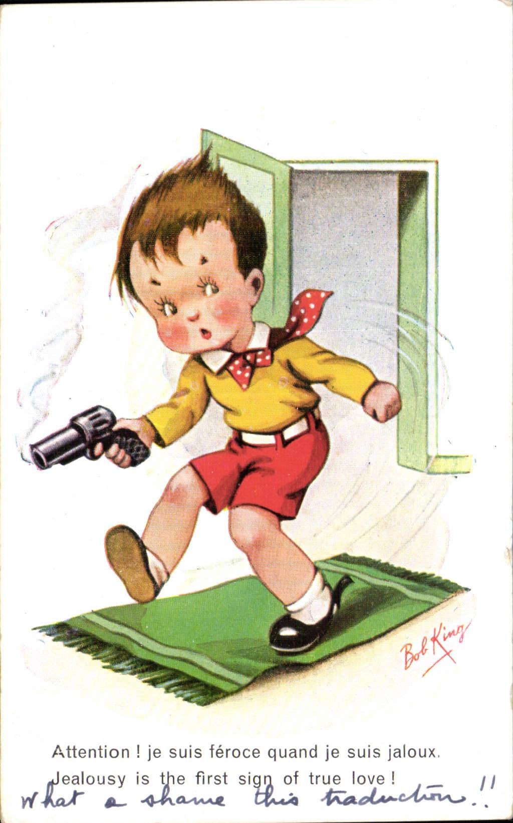 Enfant jaloux avec pistolet — Bol King — n° de série non visible